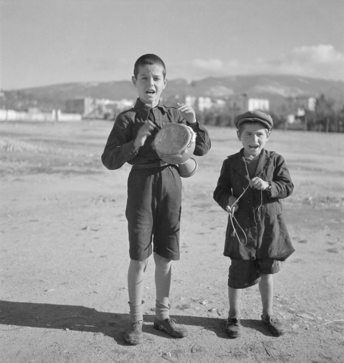 Greek boys carolling in Attica in the 1950s captured by Voula Papaioannou Benaki Museum Archive